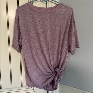 Purple Lululemon Short Sleeve Asymmetrical Tie-Front Top